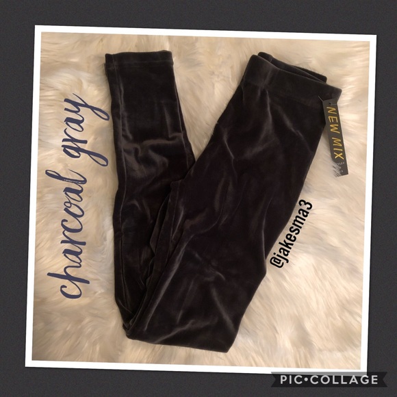 ᴄʜᴀʀᴄᴏᴀʟ ɢʀᴀʏ ᴠᴇʟᴏᴜʀ ʟᴇɢɢɪɴɢs - Picture 1 of 2